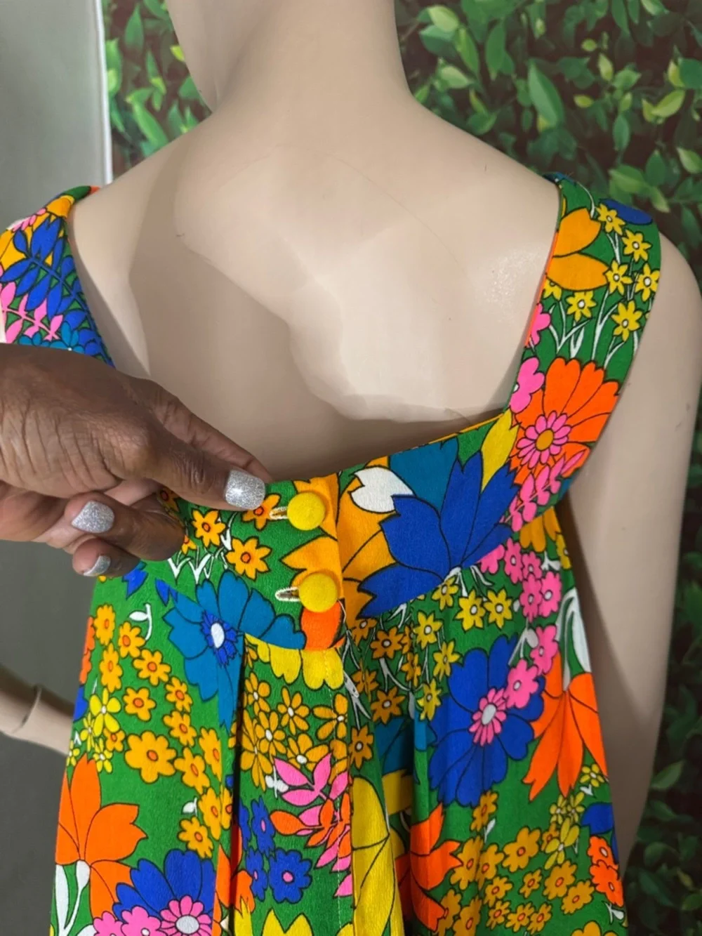 Vintage Hawaiian Flower Power Maxi Dress - Picture 16 of 17